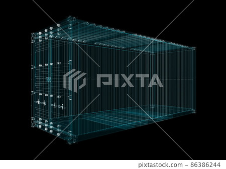 Cargo Shipping Container Hologram. Transport and Technology Concept Cargo Shipping Container Hologram. Transport and Technology Concept 86386244