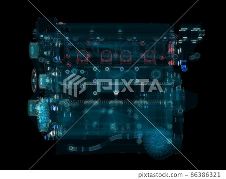 3D rendering, Holographic Particle engine - Stock Illustration ...