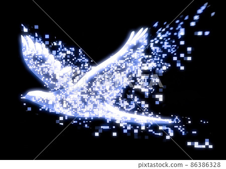 一隻光鳥在黑暗中扑騰的插圖 一隻光鳥在黑暗中扑騰的插圖 86386328