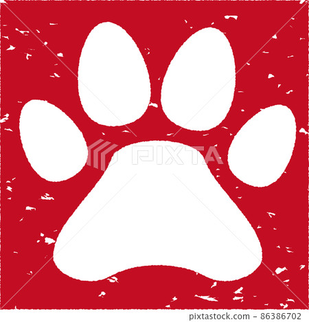 Illustration of red rubber stamp of pet footprint no.03 Illustration of red rubber stamp of pet footprint no.03 86386702