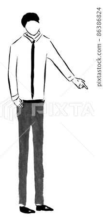 指導的商人(墨水手繪人物插圖) 指導的商人(墨水手繪人物插圖) 86386824