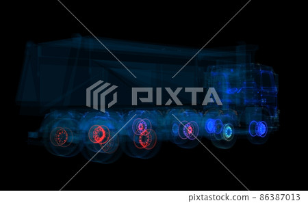 Truck Hologram. Transportation and Technology Concept Truck Hologram. Transportation and Technology Concept 86387013