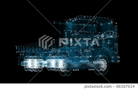 Truck Hologram. Transportation and Technology Concept Truck Hologram. Transportation and Technology Concept 86387014