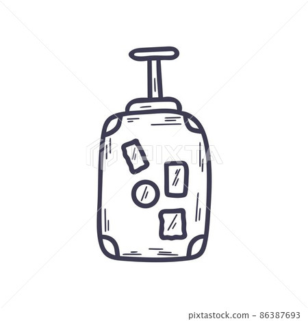 Suitcase doodle style isolated vector illustration 86387693