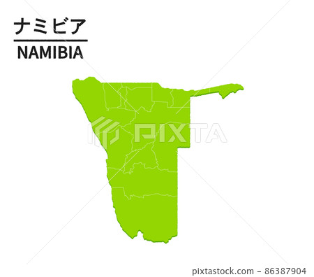 Namibia world map illustration - Stock Illustration [86387904] - PIXTA