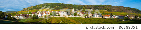 Image of Saint-Aubin, Burgundy - french village with famous vineyards 86388351