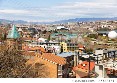 View of the historical center of Tbilisi 86388374