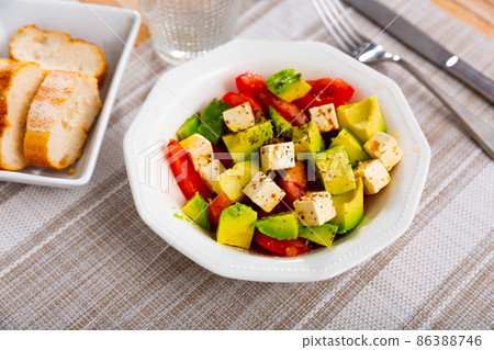 Vegetarian salad with avocado 86388746