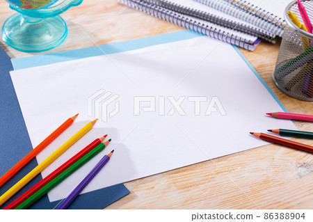 Place for inscription with various school supplies Place for inscription with various school supplies 86388904