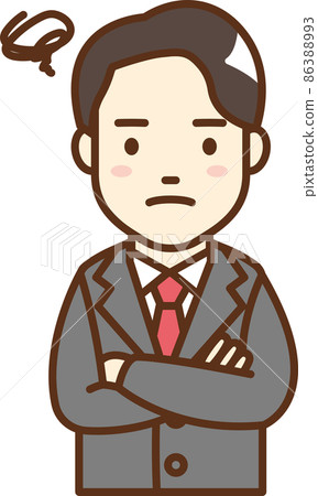 一個穿著麻煩西裝的男人的插圖 86388993