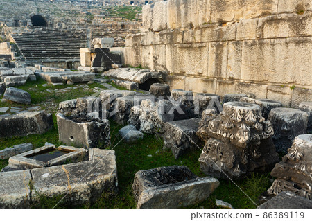 Ancient Greek theatre ruins of Miletus, Turkey Ancient Greek theatre ruins of Miletus, Turkey 86389119