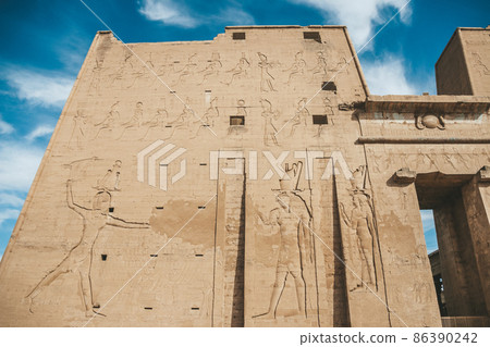 The ruins of the ancient temple of Horus in Edfu, Egypt 86390242
