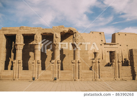 The ruins of the ancient temple of Horus in Edfu, Egypt 86390268