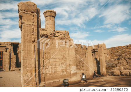 The ruins of the ancient temple of Horus in Edfu, Egypt 86390270