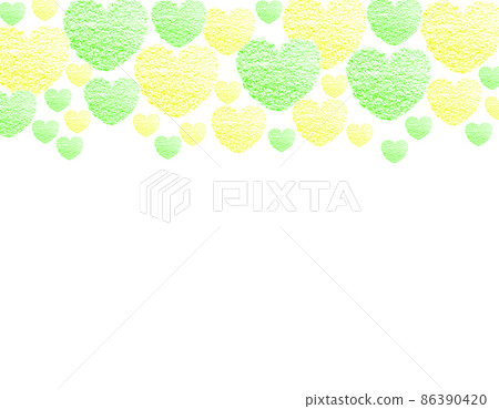 White day background material Heart drawn with large and small green & yellow crayons soaring on the horizontal background White Other colors available White day background material Heart drawn with large and small green & yellow crayons soaring on the horizontal background White Other colors available 86390420