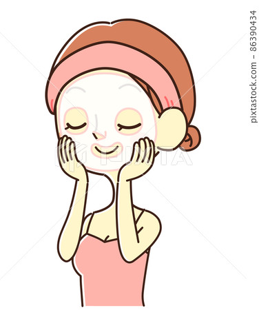 一個戴著面罩、閉上眼睛的女人,插圖素材 一個戴著面罩、閉上眼睛的女人,插圖素材 86390434