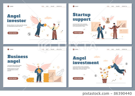 Investment and support for business web banners, flat vector illustration. 86390440