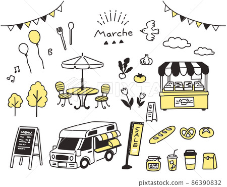 簡單的馬爾凱圖標集 簡單的馬爾凱圖標集 86390832