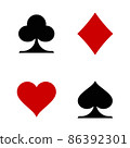 Suit deck of playing cards on white background. Vector illustration. 86392301
