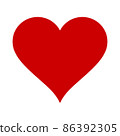 Hearts Suit. Casino icon. Vector illustration 86392305