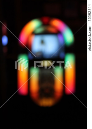 Blurred Multi Colored Vintage Jukebox Close up Blurred Multi Colored Vintage Jukebox Close up 86392844