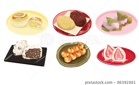 團子屋日式點心 Kuri Manju、Hagi、Kinako Hagi、Sakuramochi、Daifuku、Dango、Strawberry Daifuku 6 件套 86392881