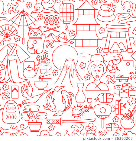 Japan Line Seamless Pattern 86393203