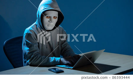 Hacking cyber attack mask crime 86393444
