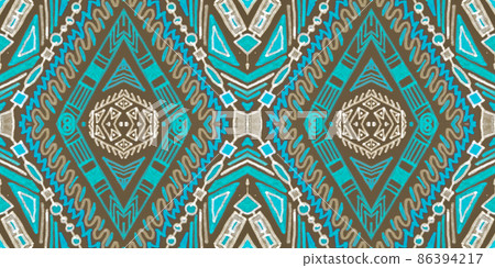 Seamless ethnic background. Geometric aztec pattern. Seamless ethnic background. Geometric aztec pattern. 86394217