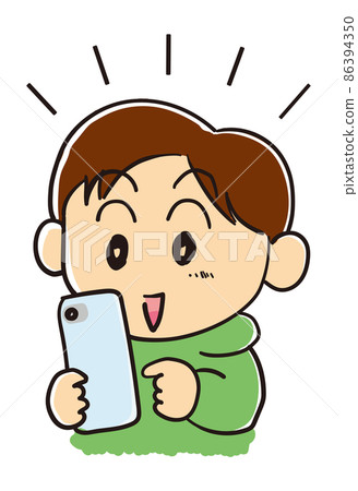 男孩玩智能手機 男孩玩智能手機 86394350