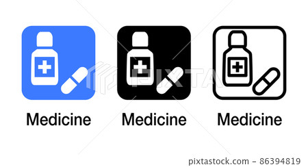 醫學、醫學、藥學、飲用醫學應用程序圖標矢量設計插圖素材 86394819
