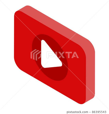 Video play button icon, isometric style 86395543