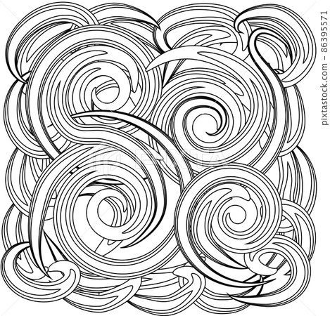 Abstract hand drawn zentangle style frame. Doodle art decorative border. 86395571