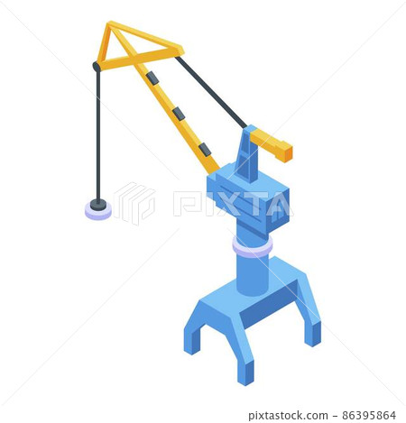 Port magnet crane icon, isometric style Port magnet crane icon, isometric style 86395864