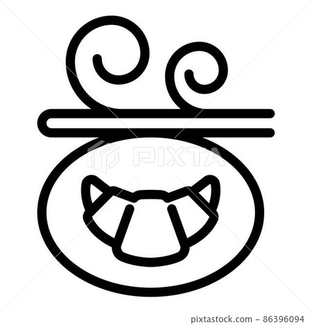 Bakery shop signboard icon, outline style 86396094