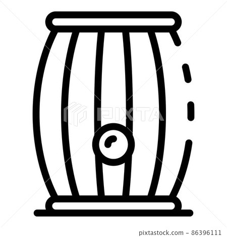Wooden barrel icon, outline style Wooden barrel icon, outline style 86396111
