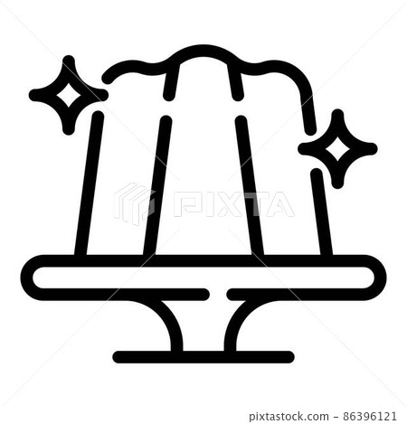 Panna cotta cake on a stand icon, outline style Panna cotta cake on a stand icon, outline style 86396121