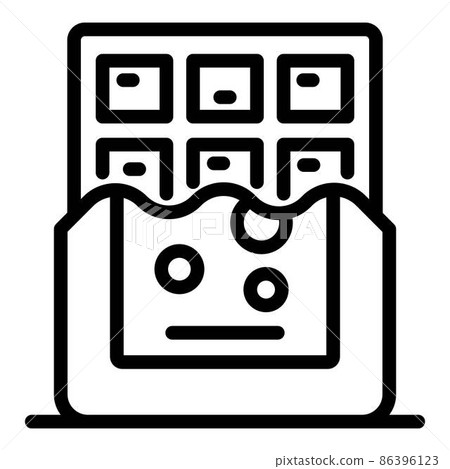Chocolate bar icon, outline style 86396123