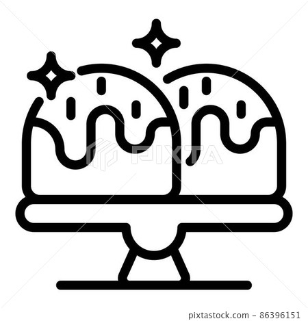 Easter cake icon, outline style 86396151