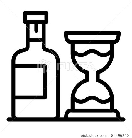 Bottle and hourglass icon, outline style Bottle and hourglass icon, outline style 86396240