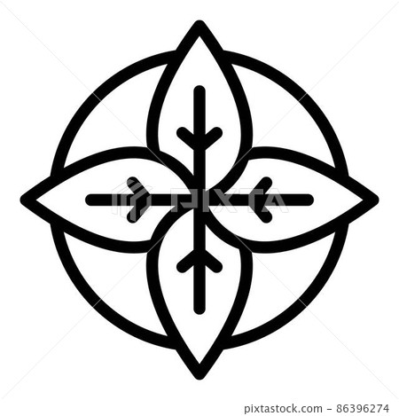 Four leaves in a circle icon, outline style 86396274