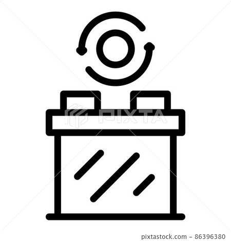 Recycling batteries icon, outline style Recycling batteries icon, outline style 86396380