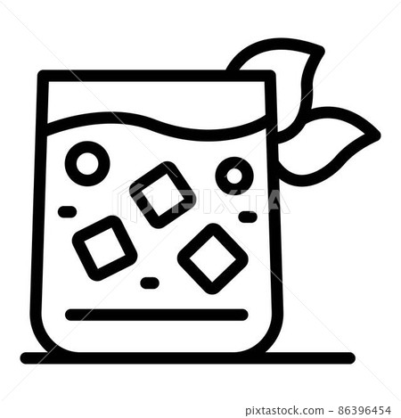 Glass with a cocktail icon, outline style 86396454