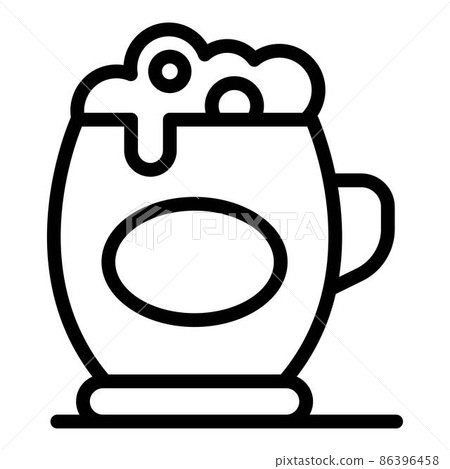 Beer mug icon, outline style 86396458