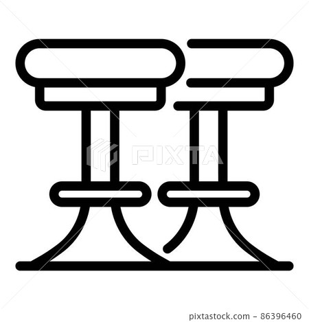 Bar round chairs icon, outline style 86396460