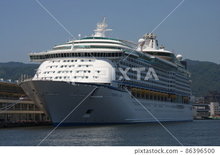 Voyager of the Seas, a large cruise ship anchored at Kobe Port 86396500