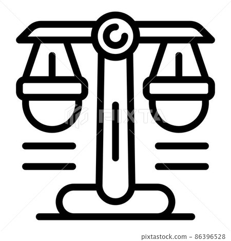 Notary judge balance icon, outline style Notary judge balance icon, outline style 86396528