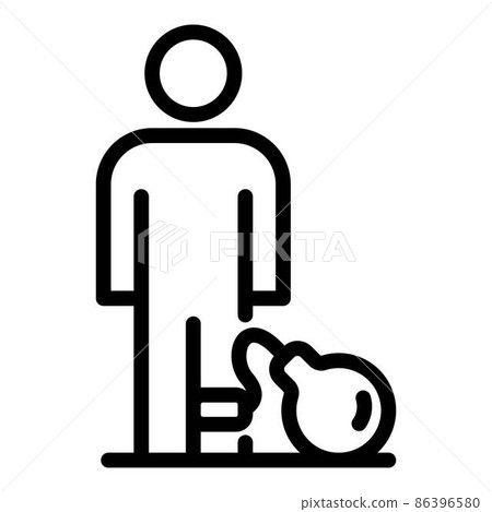 Prison with leg bomb icon, outline style Prison with leg bomb icon, outline style 86396580