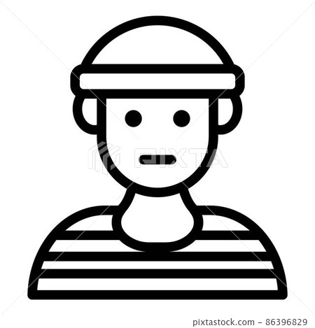 Prison young man icon, outline style 86396829