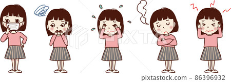 設置一個生病的孩子的插圖 86396932